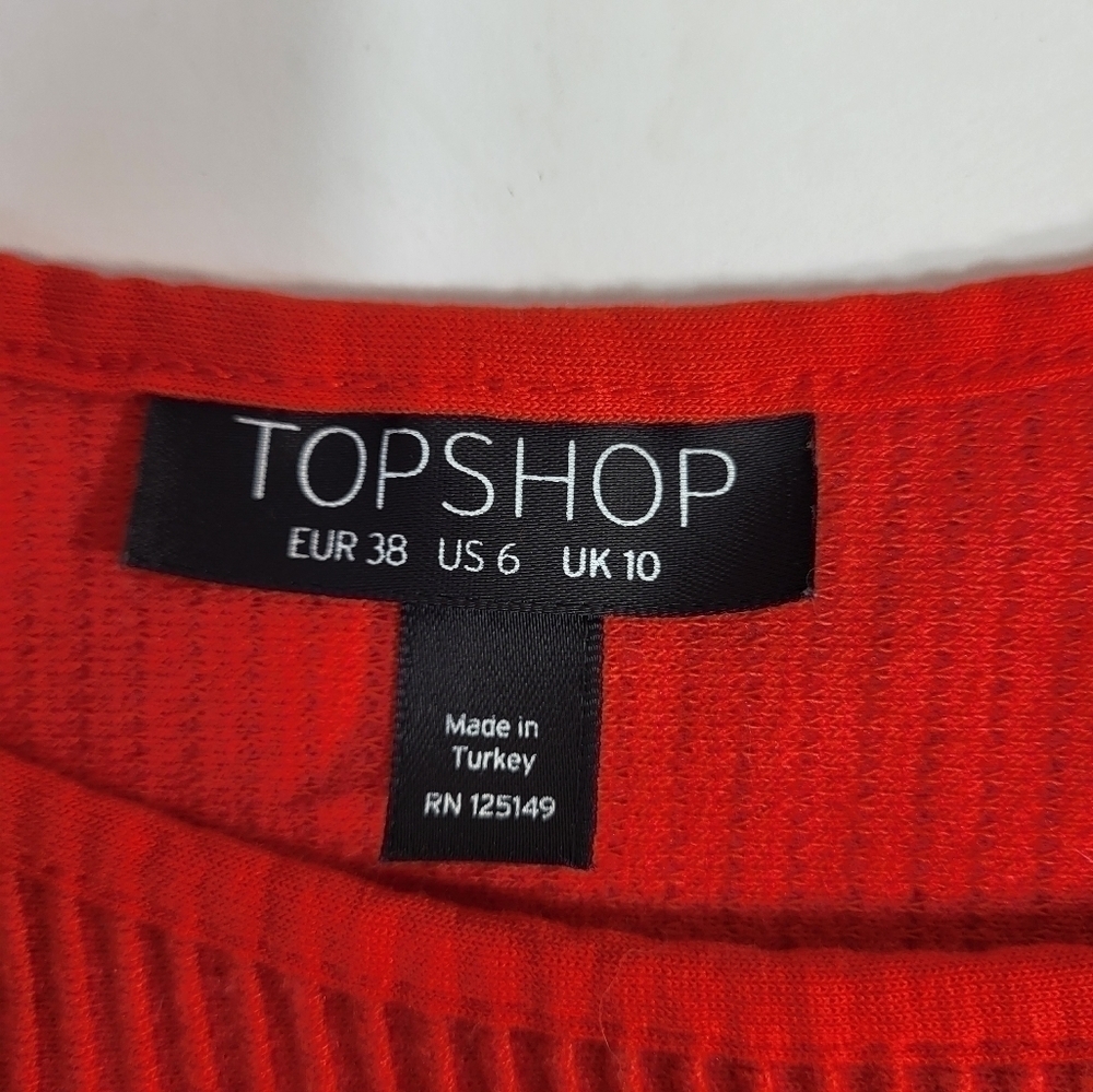 Top Shop Red Cut Out Halter Dress - Picture 6 of 6